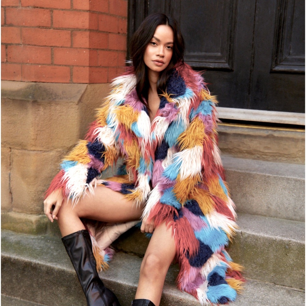 Floor Length Multicolor Coat - image 1